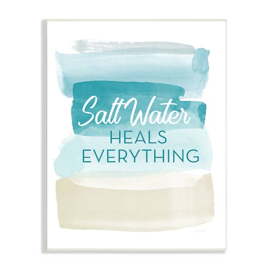 Stupell Industries Salt Water Heals Everything Phrase Soft Beach Ombre Wall Plaque
